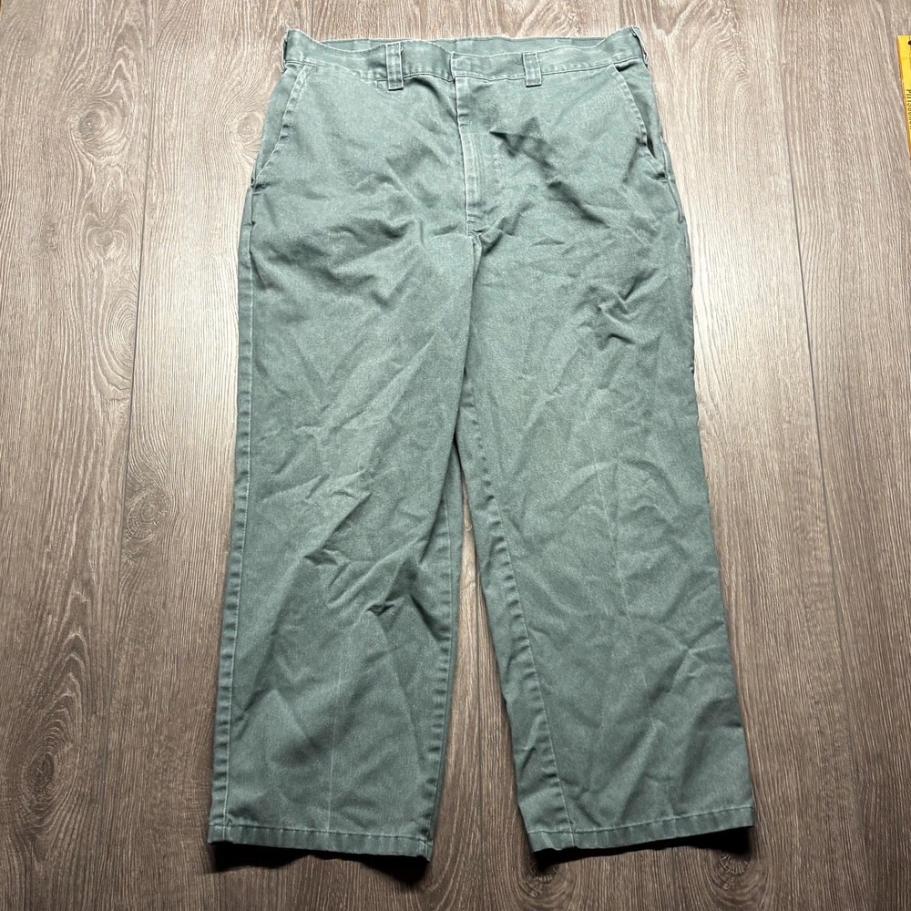 Vintage 1990s Big Bill Green Trouser Chino Pants 34 x 28 Workwear